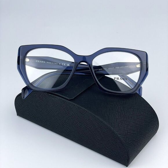 NEW Prada PR18WV 08Q1O1 Dark Blue Crystal Cat Eye Women Eyeglasses